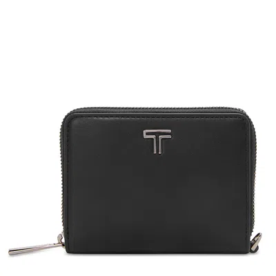 Tumi Trifold Zip Wallet In Black