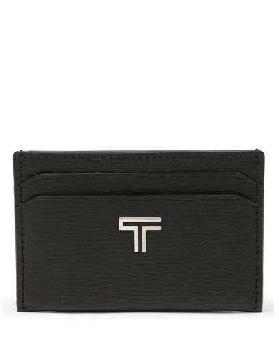 Tumi Turin Slim Card Case In Black Pebbled
