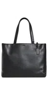 Tumi Large Vail Leather Tote In Black/gunmetal