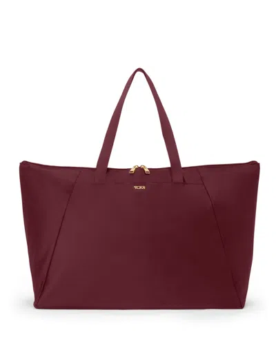 Tumi Voyageur 14" Just In Case Packable Travel Tote In Burgundy