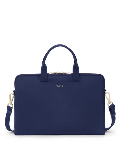 Tumi Voyageur Dakota Laptop Crossbody In Indigo/light Gold