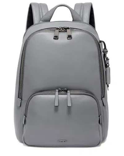 Tumi Voyageur Hannah Leather Backpack In Grey