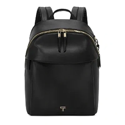 Tumi Voyageur Holland Leather Backpack In Black/light Gold