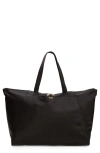 Tumi Just In Case Double-zip Branded Nylon Tote In Black/gold