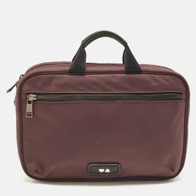 Pre-owned Tumi Voyageur Madeline Plum/black Nylon Cosmetic Bag In Purple