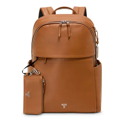 Tumi Voyageur Raina Leather Backpack In Caramel