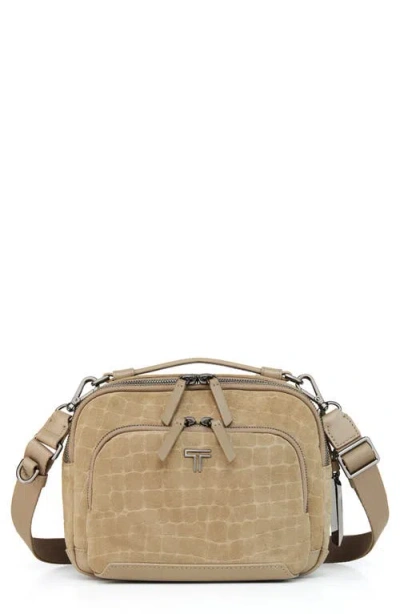 Tumi Voyageur Teghan Crossbody In Wheat Croc Suede