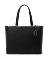 Tumi Large Vail Leather Tote In Black,gunmetal