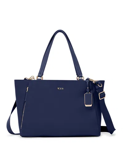Tumi Voyageur Valetta Medium Tote In Indigo/light Gold