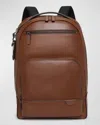 Tumi Warren Leather Backpack In Cognac