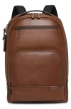 Tumi Warren Leather Backpack In Cognac