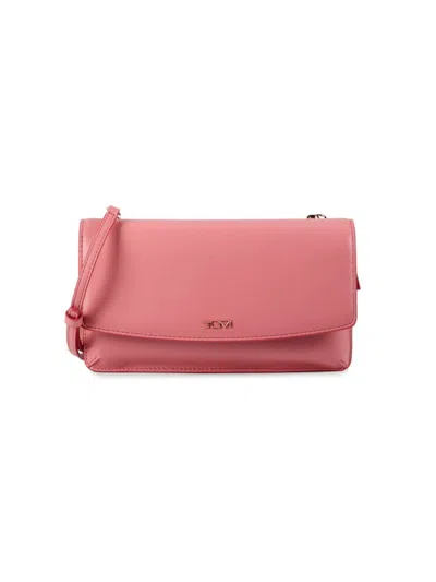 Tumi Kids'  Women's Logo Leather Crossbody Bag In Cameo Rose
