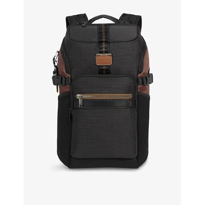Tumi Womens Reserve Branded Woven Backpack Black Onyx