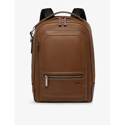 Tumi Womens Cognac Bombe Harrison Bradner Leather Backpack
