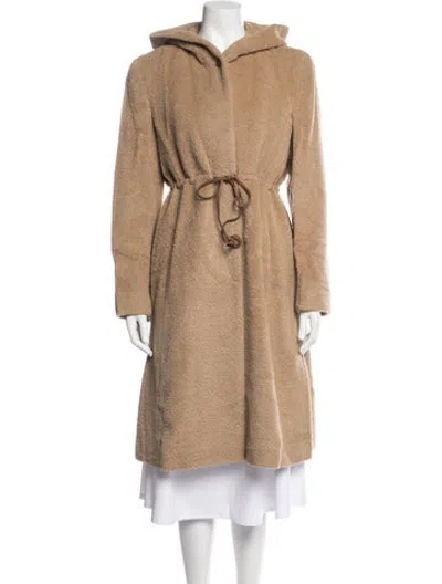 Pre-owned Tumi Wool Faux Fur Coat In Neutrals