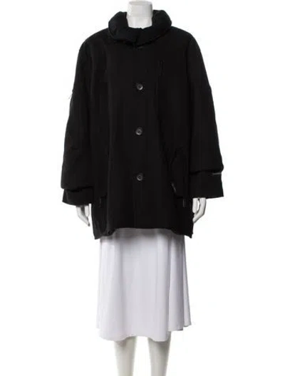 Pre-owned Tumi Wool Puffer Coat In Black
