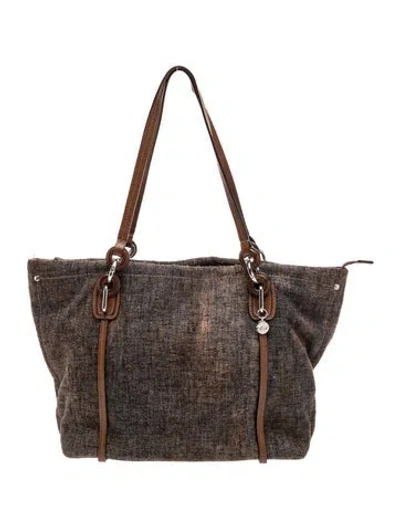Pre-owned Tumi Wool Shoulder Bag In Brown