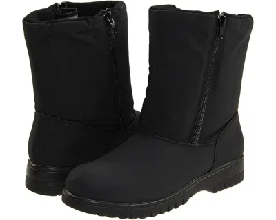 TUNDRÀ FRAN SNOW BOOT WO BLACK ZIPPER ROUND-TOE MID-CALF WATERPROOF KHD338