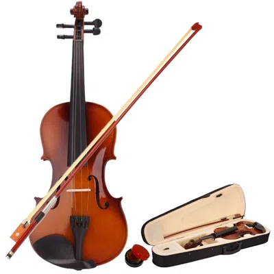 Tune X New 4/4 Acoustic Violin Case Bow Rosin Natural In Brown