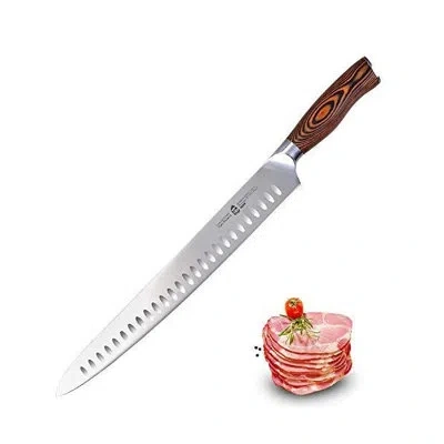 Tuo Cutlery 12'' Slicing Knife-fiery Phoenix Series, High Carbon Stainless Steel In Brown