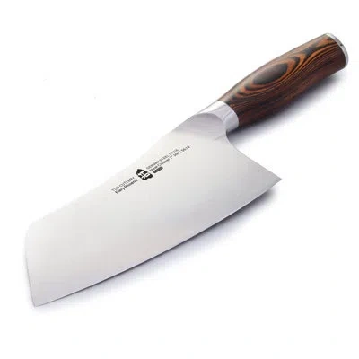 Tuo Cutlery Vegetable Cleaver Knife Chinese Chef's Knife, Stainless Steel, 7" In Brown