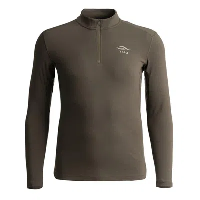 Tuo Men's  Kinetic Merino 250 Long Sleeve 1/4 Zip In Brown