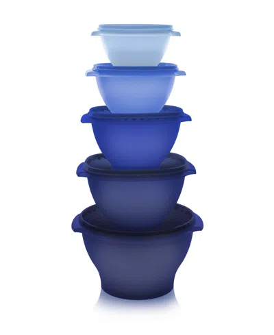 Tupperware Heritage Collection 10-piece Food Storage Container Set In Blue