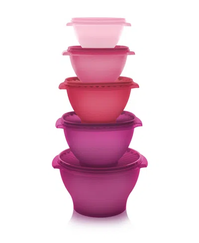 Tupperware Heritage Collection 10-piece Food Storage Container Set In Pink