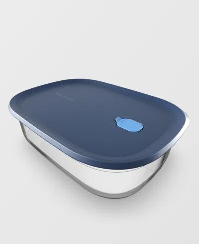Tupperware Voila Glass 3.2-quart Xl Rectangular Container In Blue