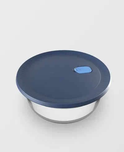 Tupperware Voila Glass Round Container In Blue