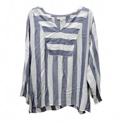 Tura By Vince Camuto Women's Twilight Sky Tinted Shades Fashion Blouse In Blue/white