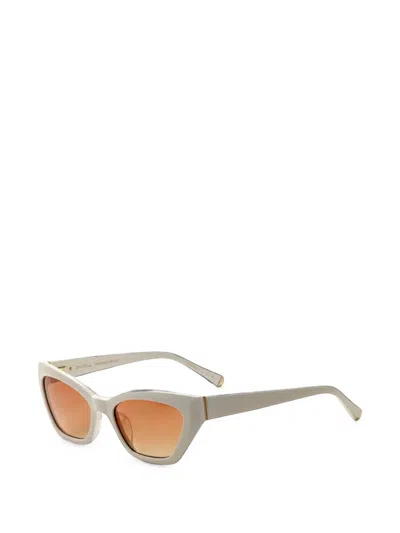 Tura Kate Young Delila Cat-eye Sunglasses In Neutral