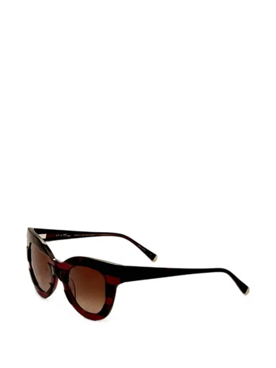 Tura X 케이트 영 크리스티 톨토이즈셸 이펙트 선글라스 In Brown
