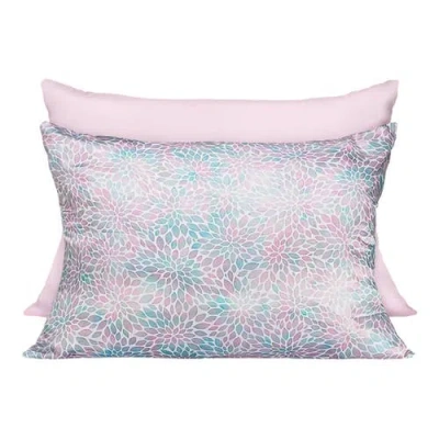 Turbie Twist 2 Pack Double Sided Satin Pillowcase Set In Pink