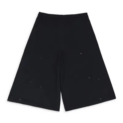 Turbo Self Drape Sports Black Shorts