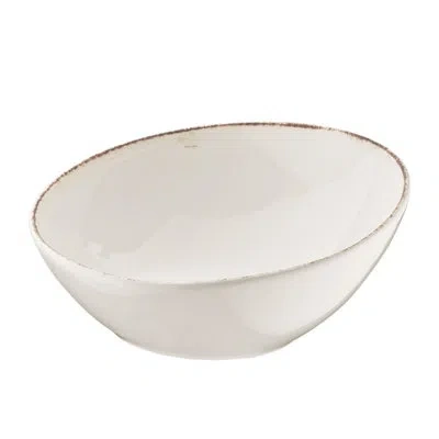 Turgla Home 16 Oz. Slanted Dining Bowl In White
