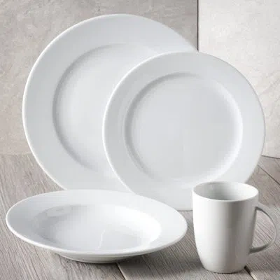 Turgla Home 4 Piece Dinnerware Set, Service For 1 In White