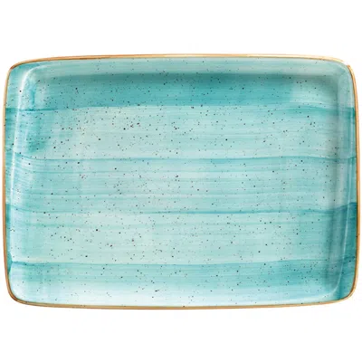 Turgla Home Aqua Rectangular Blue Porcelain Platter
