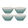 Turgla Home Aqua Round Blue Porcelain Bowl Set Of Four