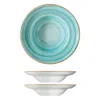 Turgla Home Aqua Round Blue Porcelain Pasta Bowl Set Of Two