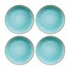 Turgla Home Aqua Round Blue Porcelain Plate Set Of Four
