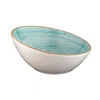 Turgla Home Aqua Round Blue Slanted Porcelain Breakfast Bowl