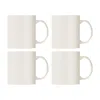 Turgla Home Banquet Round Warm White Porcelain Mug Set Of Four