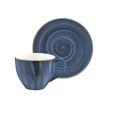 Turgla Home Bistro Espresso Cup & Saucer In Blue