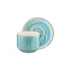 Turgla Home Blue Aqua Stacking Coffee Or Tea Cup And Saucer Set For Two