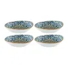 Turgla Home Blue / Brown Alhambra Organic Decorated Porcelain Side Bowl Set Of Four