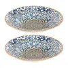 Turgla Home Blue / Brown Alhambra Round Decorated Porcelain Bowl Set Of Two