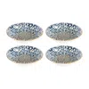 Turgla Home Blue / Brown Alhambra Round Decorated Porcelain Side Bowl Set Of Four