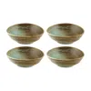 Turgla Home Blue / Brown Coral Round Decorated Porcelain Salad, Pasta, Entree Bowl, Set Of Four