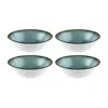 Turgla Home Blue / Brown Madera  Round Decorated Porcelain Bowl Set Of Four